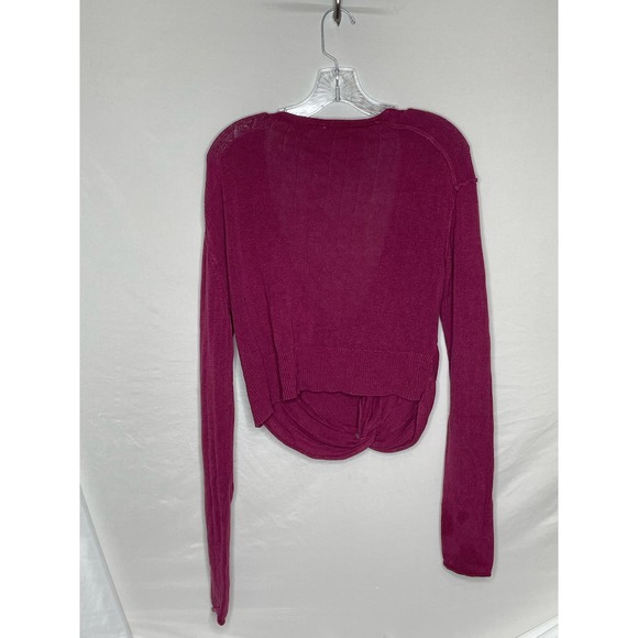 Free People Twist Front Cotton Linen Blend Ribbed Sweater Size M - Picture 4 of 4